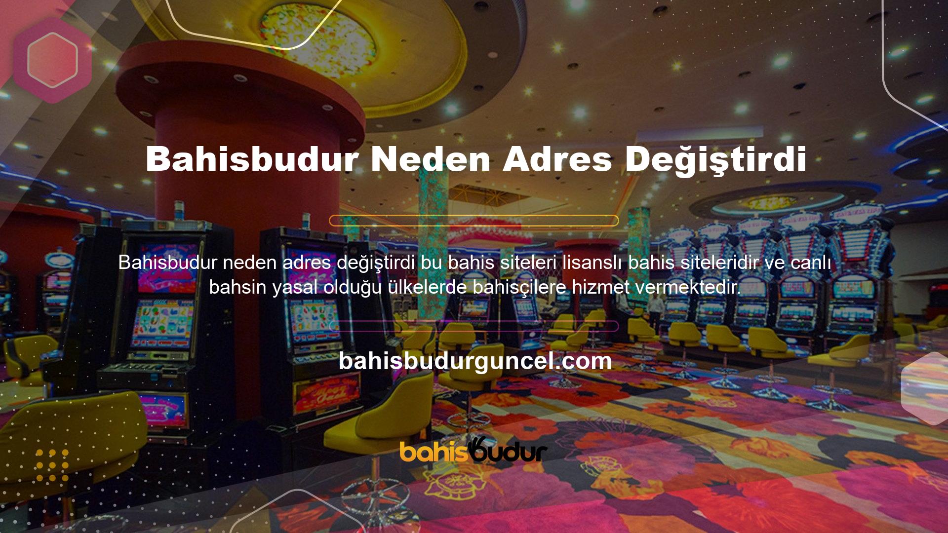 Bahisbudur yasal resmi bir bahis sitesi olmasına rağmen Türkiye'de canlı bahis yasal değildir, bu nedenle bahis sitesine giriş adresleri değişebilir
